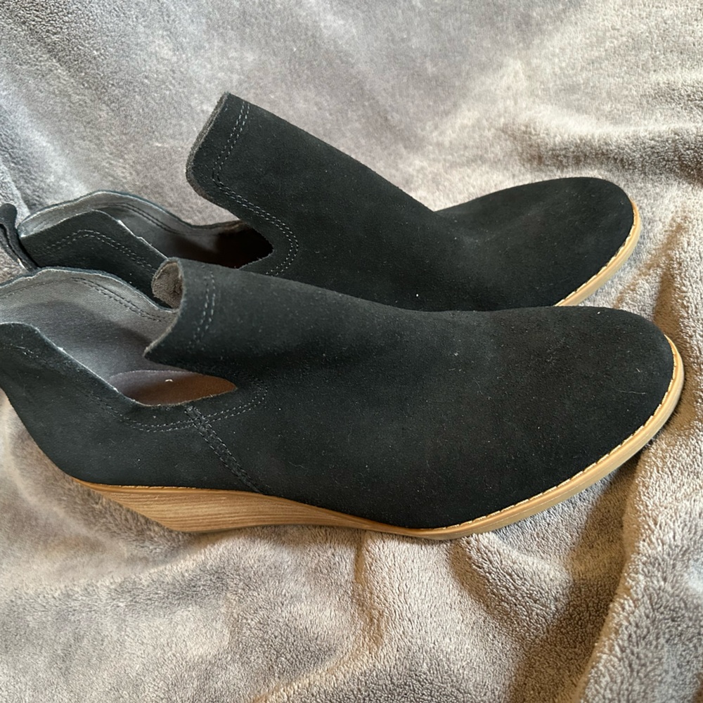 Toms Black Suede Ankle Booties